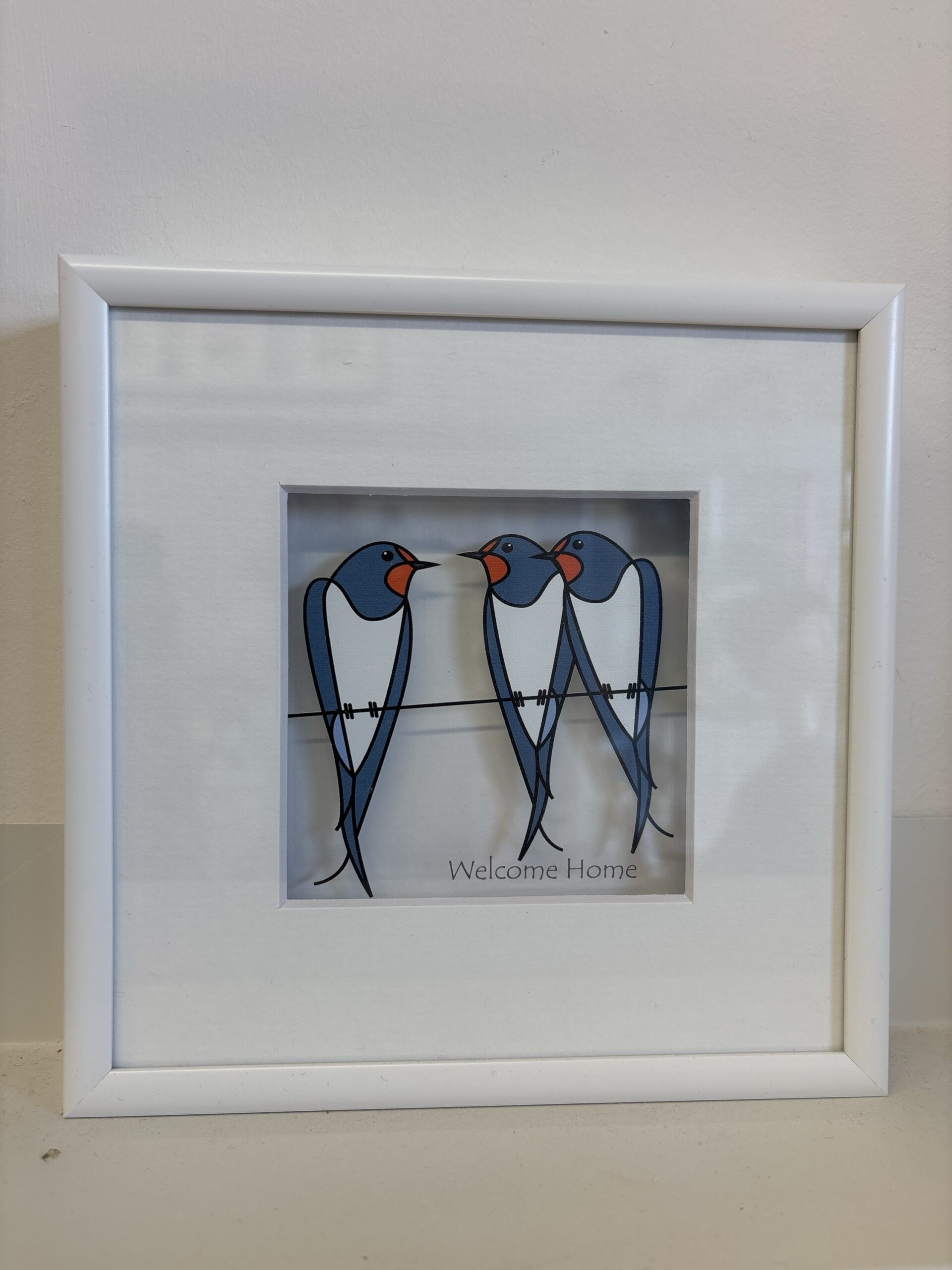 Framed illustrations on glass